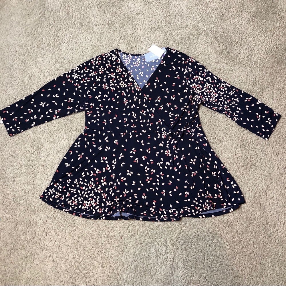 Plus Size Wrap Maternity Blouse